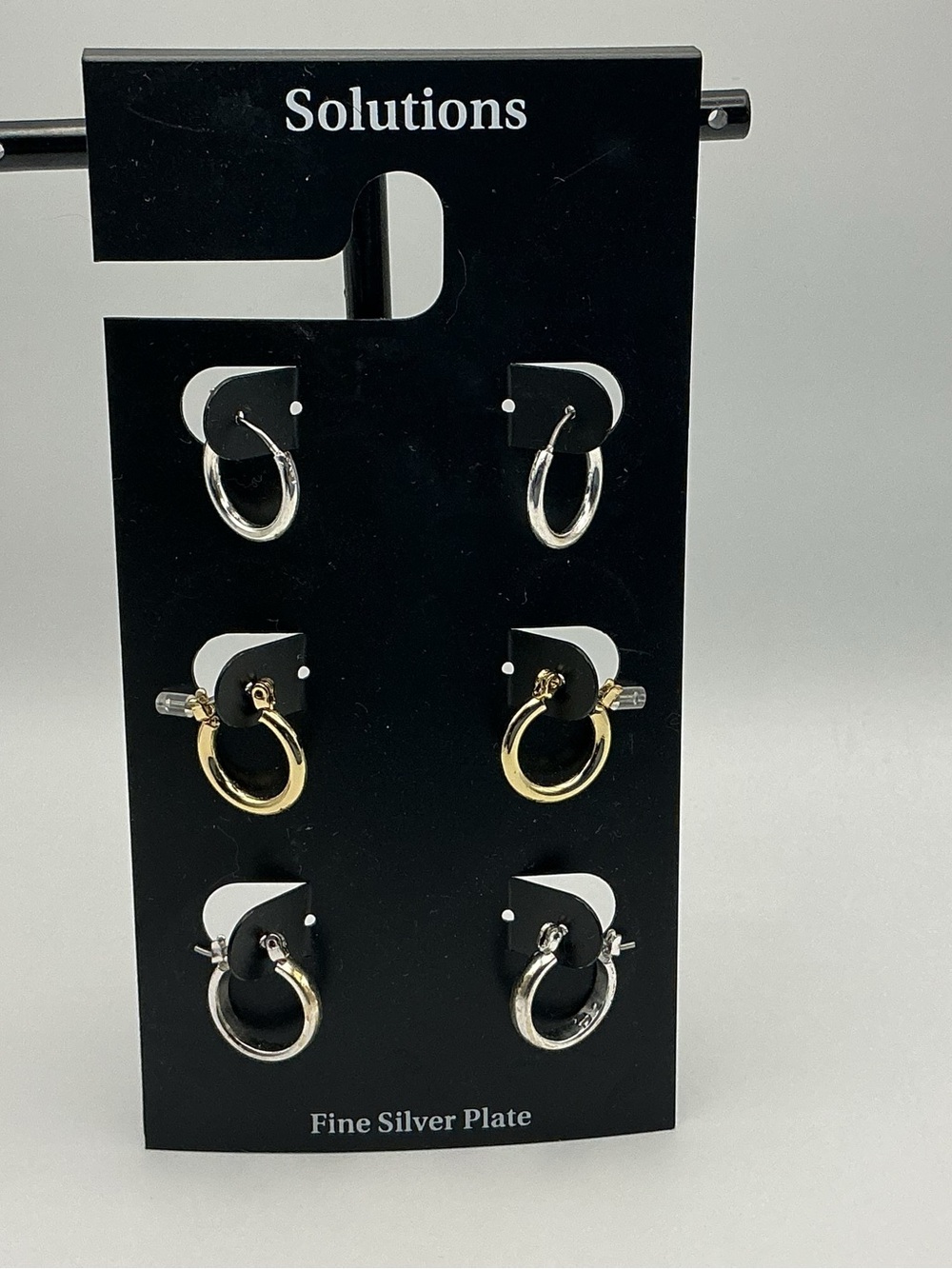 Solutions Fine Silver Plate Mixed Hoop Earrings Set NWT